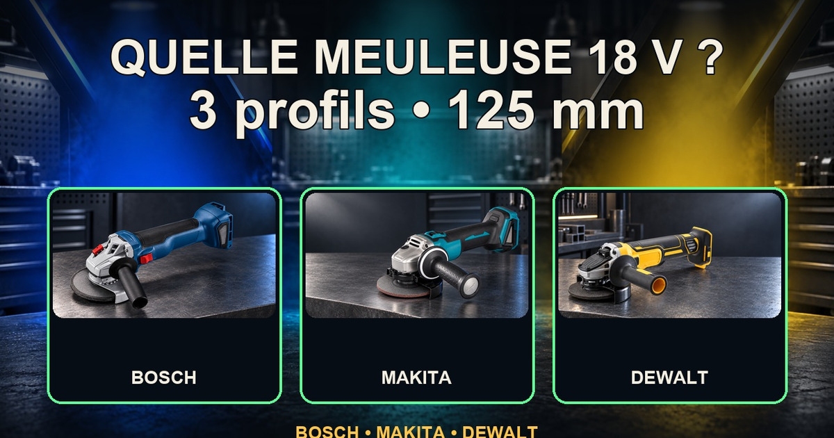Meuleuse sans fil 18V 125 mm : Bosch, Makita ou DeWalt ?
